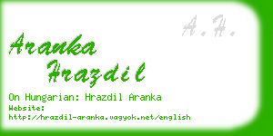 aranka hrazdil business card